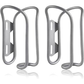 Titanium Bike Water Bottle Cages, 2-Pack, Lightweight and Durable Alloy Holder for MTB and Road Bicycles - Silver