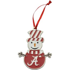 Auburn Tigers Snowman Metal Christmas Ornament