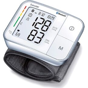 Beurer BC57 Wrist Blood Pressure Monitor – Automatic Wrist Blood Pressure Cuff - Bluetooth – 120 Memory Spaces with Irregular Heart Rate Detection, Large Display, Resting Indicator, Storage Case