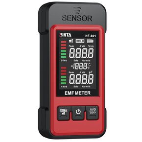 BINTA EMF Meter, 2 in 1 Radiation Meter for EF MF WiFi Signal, Digital Electromagnetic Field Radiation Detector with Color-Screen Data Logger Alarm EMF Detector for Home Office Outdoor Inspection