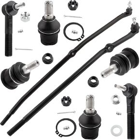 8Pcs Front Upper & Lower Ball Joints + Inner & Outer Tie Rods End Drag Link Fit For Dodge Ram 1500 2006-2008, For Dodge Ram 2500 3500 2003-2008 4WD ‎K7460 K7467 DS1463 ES3625 DS1464 ES3624