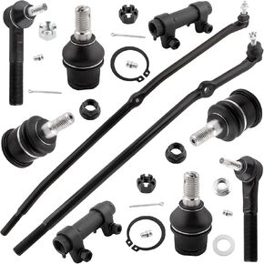 10Pc Front Inner Outer Tie Rods + Upper Lower Ball Joints + Tie Rod Adjusting Sleeves Fit For Dodge Ram 1500 2500 3500 2006-2008 Replace# K7460 K7467 DS1463 ES3625 DS1464 ES3624 ES3626