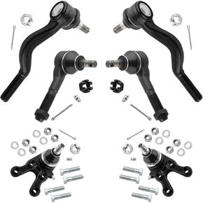 6Pcs Steering & Suspension Kit Front Inner Outer Tie Rods End + Lower Ball Joints Fit For Mitsubishi Montero 1992-2000, For Mitsubishi Montero Sport 1997-2004 K9754 K9755 ES3386 ES3387