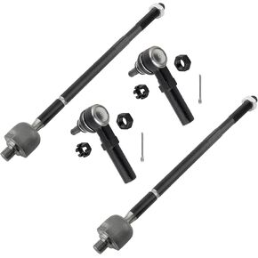 4Pc Front Inner Outer Tie Rods End Link Fit For Chrysler Grand Voyager/Voyager/Town & Country For Dodge Caravan/Grand Caravan For Plymouth Grand Voyager/Voyager Replace# ‎ES3401 EV362