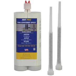 AWF PRO Two-Component Rapid-Cure Epoxy 20.2 oz. with Dual Cartridge Manual Caulking Gun 25:1 Thrust. High-Strength for Anchoring Threaded Rods, Reinforcing Bars in Uncracked Concrete, Gray