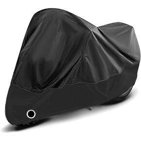 Motorcycle Cover Waterproof Outdoor for All Season,96" Outdoor Bike Cover with Lock-Hole for Protection,Practical Motorcycle Accessories Bicycle Cover Fit Most Electric Vehicle (Black)