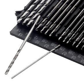Dophee 20Pcs 0.3mm-1.6mm HSS Mini Micro Twist Precision Drill Bit Set Craft Tool + Case