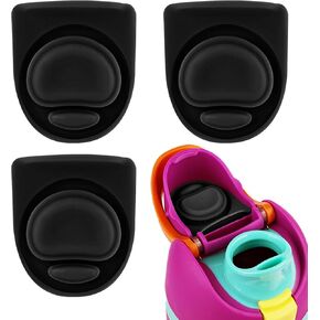 3pcs Replacement Stopper for Owala FreeSip 24oz 32oz, BPA-Free Water Bottle Top Lid Gasket for Owala 16/19/24/32/40oz Seal Bottle Cap Mouth Stopper Part Silicone Plug Accessories(Black)