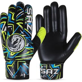 SAZ Soccer Goalie Gloves, Football Goalkeeper Gloves for Boys, Kids Children Youth Soccer Goalie Gloves with 4mm Latex Super Grip Palms