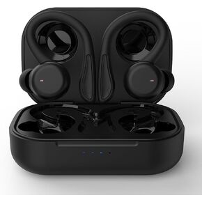 IKXO Bluetooth 5.3 Headphones Earhook 6 Hours Listening Time Sports Waterproof Running in-Ear True Wireless Earphones IPX6 Waterproof Fit Exercise Gym Outdoor Work Black