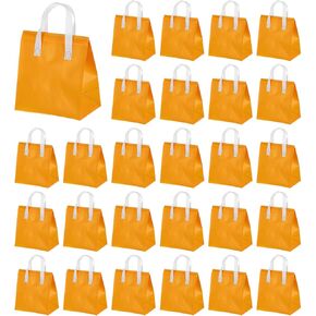 uxcell 50pcs Insulated Take Out Bags, 9.4" x 5.9" x 10.2" Insulated Take Away Bags Thermal Disposable Lunch Bags Disposable Cooler Bags for Hot Cold Food Catering Grocery Picnic Orange