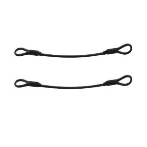 2PCS Black Stage Lighting Wire Rope 12.6 Inch Length Heavy Duty Ring End Cable Braided Stainless Steel PVC Coated Safety Wire Rope for Outdoor Travel and Home Hanging Transport
