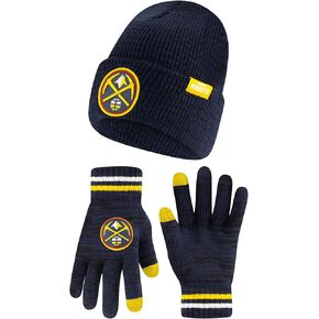 Ultra Game NBA Official Boy's Super Soft Winter Beanie Knit Hat with Extra Warm Touch Screen Gloves