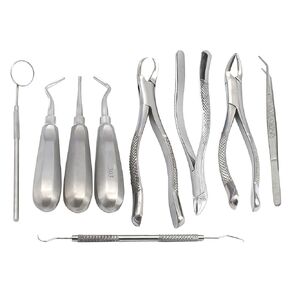 OdontoMed2011® 9 Pcs Basic Dental Extracting Extraction Forceps Elevators Set EX-346