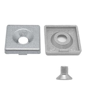 4 pcs M8 Hole 4040 Series European Standard T-Slot Profile End Cap with M8 Mounting Screws,Aluminum Alloy End Cover Plate Metal Cover for Industrial,Fish Tank Rack, Silver