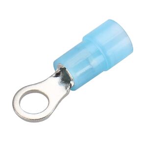 Baomain Nylon Insulated Ring Terminals 16-14 AWG (1.5-2.5 mm²) Stud Size: 0.16'' USA Screw #8 RNYBS2-4 Blue Pack of 100