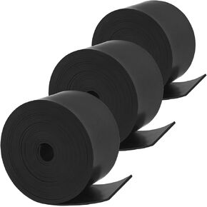 CYEAH 3 Rolls Rubber Sheet, 1/16" Thick X 2" Wide X 10'Long Solid Rubber Strips Roll PadInsulation, Rubber Rolls for Gaskets DIY Material, Supports, Leveling, Sealing, Bumpers, Abrasion, Flooring