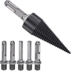 PATIKIL 50mm Firewood Log Splitter Drill Bit, 7Pcs/1Set Removable Drill Bits Electric Drills Screw Cone Driver with Drill Shafts for Home
