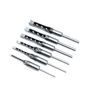 6-Pack Mortise Bit, Square Drill Bit Set with Different Sizes, Square Hole Drill Bits, Mortise and Tenon Tools for Woodworking or Handmade DIY