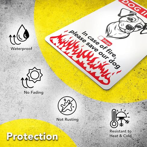 قطعتان من القط بالداخل - في حالة نشوب حريق، يرجى حفظ لافتات القطط الخاصة بنا - لافتات تنبيه من الألومنيوم مقاس 10x7 - علامات حريق للحيوانات الأليفة - علامات أمان لإنقاذ الحيوانات الأليفة من Cat in Kuwait