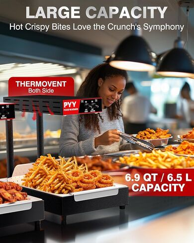 PYY French Fry Warmer - 500W Commercial Food Heat Lamp Fry Dump Station Chip Warmer Food Warmer Temp 86°F-156°F Countertop French Fry Heat Lamp Fry Warmer Commercial for Buffet Food Truck Restaurant in Saudi Arabia