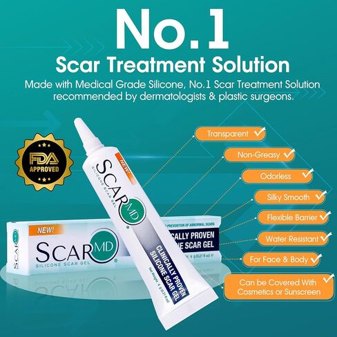 Scar Gel Scar Cream, Keloid Bump Removal, Advance Scar Gel for Surgical Scars,Body,Leg, Burns,C-Section, Stretch Marks, Reduces Discomfort, 0.21oz in Saudi Arabia