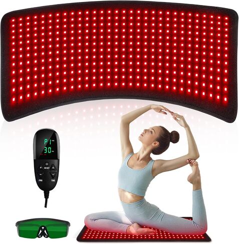 Red Light Therapy for Body, 31" * 11" Infrared Light Therapy Large Wearable Pad, 3 in 1 Led Beads, 360LEDs 660nm & 850nm Therapy Device Mat for Relax Muscle Pain Relief Reduce Inflammation in Saudi Arabia