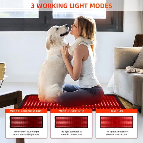 Red Light Therapy for Body, 31" * 11" Infrared Light Therapy Large Wearable Pad, 3 in 1 Led Beads, 360LEDs 660nm & 850nm Therapy Device Mat for Relax Muscle Pain Relief Reduce Inflammation in Saudi Arabia