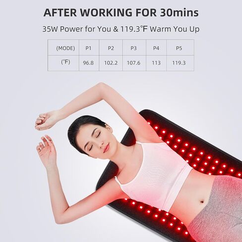 Red Light Therapy for Body, 31" * 11" Infrared Light Therapy Large Wearable Pad, 3 in 1 Led Beads, 360LEDs 660nm & 850nm Therapy Device Mat for Relax Muscle Pain Relief Reduce Inflammation in Saudi Arabia