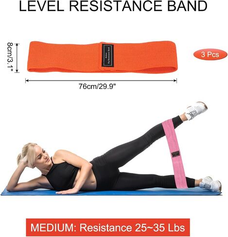 PATIKIL Booty Resistance Bands for Working Out Non-Slip Workout Fabric Resistance Loops Elastic for Women Men Hip Leg Gym in Kuwait