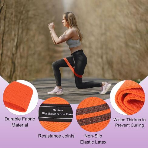 PATIKIL Booty Resistance Bands for Working Out Non-Slip Workout Fabric Resistance Loops Elastic for Women Men Hip Leg Gym in Kuwait