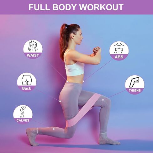 PATIKIL Booty Resistance Bands for Working Out Non-Slip Workout Fabric Resistance Loops Elastic for Women Men Hip Leg Gym in Kuwait