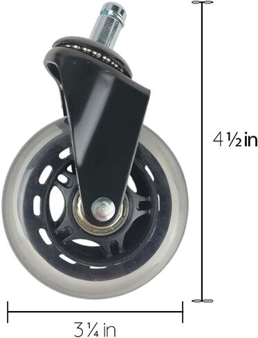 مجموعة من 5 عجلات مطاطية عالمية هادئة وشديدة التحمل - بديل كرسي مكتب دوار للأرضيات الصلبة والسجاد in Kuwait