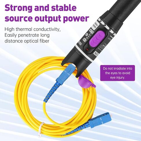 Moocci 3 Pcs Visual Fault Locator Fiber Optic Tester - VFL Fiber Optic Cable Tester Meter with FC to LC Adapter - Fiber Optic Tools Kit for FC/SC/ST/LC Connector,Network Cable Test -Green Purple Black in Saudi Arabia