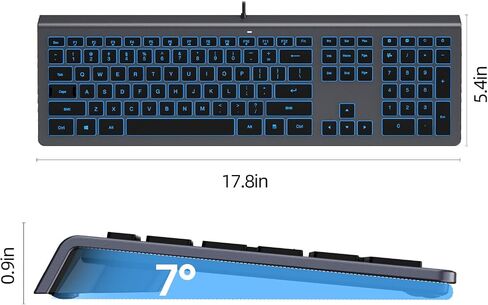 Large Print RGB Backlit Keyboard, Win/MAC Dual Systems, 8 Backlit Modes, Oversize Letters, Quiet Scissor Keys, for Computer, Laptop, Gaming, Compatible for Windows, Mac - K10 Black in Saudi Arabia