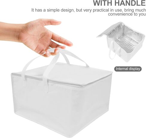 Hemoton Insulated Shopping Tote Insulated Food Bag Food Storage Bag Hot and Cold Thermal Insulated Food Carrier Large Capacity Warming Bag for Travel Picnic Hiking Outdoor Cake Packing Bag in Kuwait