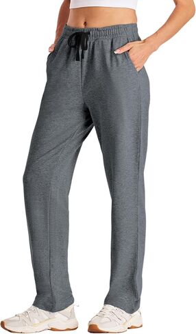 Yoga Pants Women Wide Leg with Pockets Stretch Lounging Casual Sweatpants 28.5" in Saudi Arabia