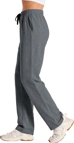 Yoga Pants Women Wide Leg with Pockets Stretch Lounging Casual Sweatpants 28.5" in Saudi Arabia