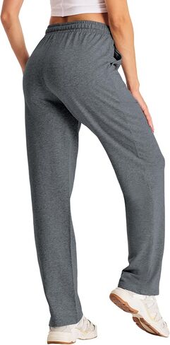 Yoga Pants Women Wide Leg with Pockets Stretch Lounging Casual Sweatpants 28.5" in Saudi Arabia