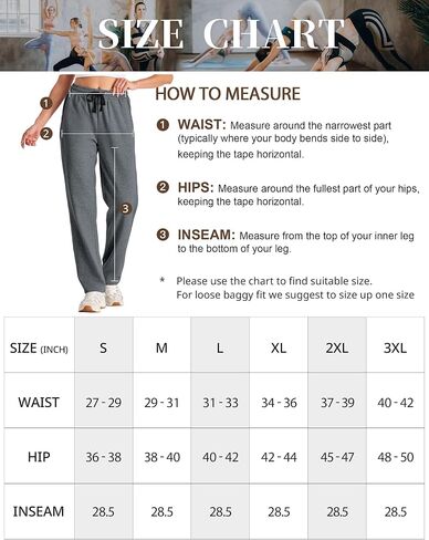 Yoga Pants Women Wide Leg with Pockets Stretch Lounging Casual Sweatpants 28.5" in Saudi Arabia