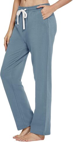 Yoga Pants Women Wide Leg with Pockets Stretch Lounging Casual Sweatpants 28.5" in Saudi Arabia