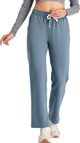 Yoga Pants Women Wide Leg with Pockets Stretch Lounging Casual Sweatpants 28.5" in Saudi Arabia
