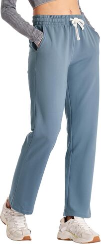 Yoga Pants Women Wide Leg with Pockets Stretch Lounging Casual Sweatpants 28.5" in Saudi Arabia