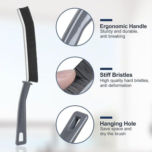 3 Pcs Crevice Cleaning Brush(Authentic Guarantee), Grout Cleaner, Scrub Brush, Stiff Angled Bristles, Shower Cleaner Brush, Multifunctional Gap Brush, for Bathroom, Kitchen, Tiles in Saudi Arabia