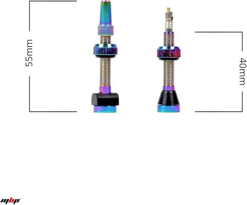 سيقان صمام بريستا للدراجة من سبيكة MBP بدون أنابيب مقاس 40 مم تناسب معظم الإطارات مع نوعين من الحلقات المتضمنة لكل جذع. (بقعة النفط) in Kuwait