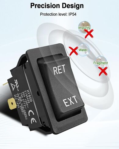 4 Pin Rocker Switch Replace HY60D, RET-EXT Push Button Switch 125VAC 20A, (ON)-Off-(ON) Pushbutton Switch in Saudi Arabia