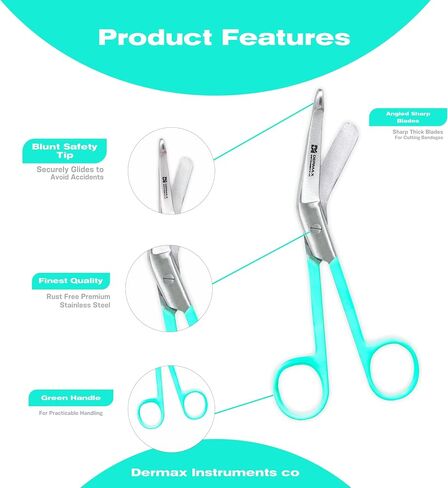 Dermax Lister Bandage Sissor Stainless Steel | Medical Shears | Nursing Scissor 5.5" Perfect For First Aid, Doctors, Nurses, Students and More. (Orange) in Saudi Arabia