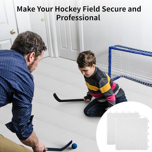 16 PCS Hockey Floor Tiles Mats, 9.8 x 9.8 Inches Dryland Synthetic Ice Tiles for Hockey Floor, Hockey Mats, Hockey Training Equipment Boards for Shooting Outdoor in Saudi Arabia