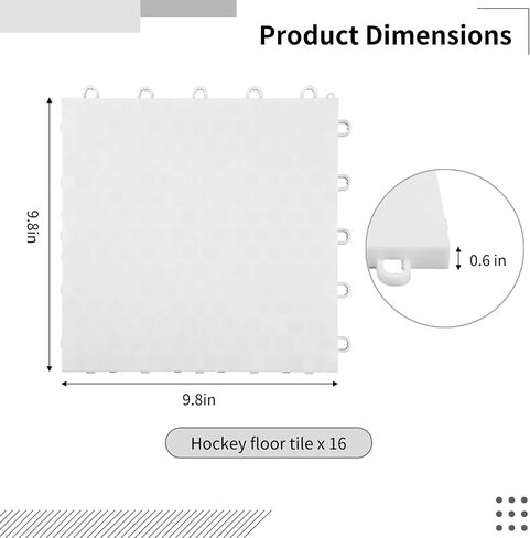 16 PCS Hockey Floor Tiles Mats, 9.8 x 9.8 Inches Dryland Synthetic Ice Tiles for Hockey Floor, Hockey Mats, Hockey Training Equipment Boards for Shooting Outdoor in Saudi Arabia