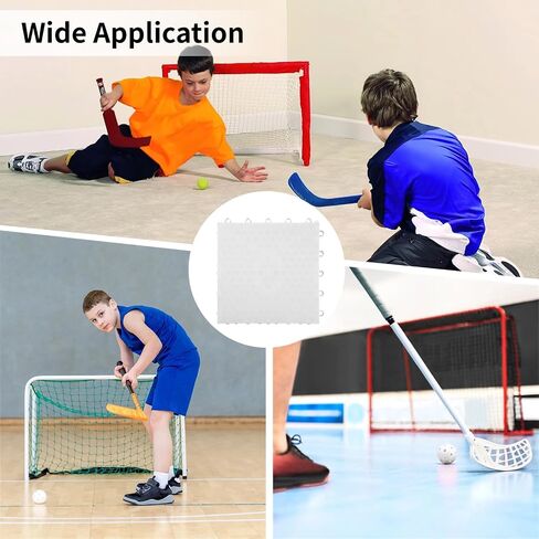 16 PCS Hockey Floor Tiles Mats, 9.8 x 9.8 Inches Dryland Synthetic Ice Tiles for Hockey Floor, Hockey Mats, Hockey Training Equipment Boards for Shooting Outdoor in Saudi Arabia